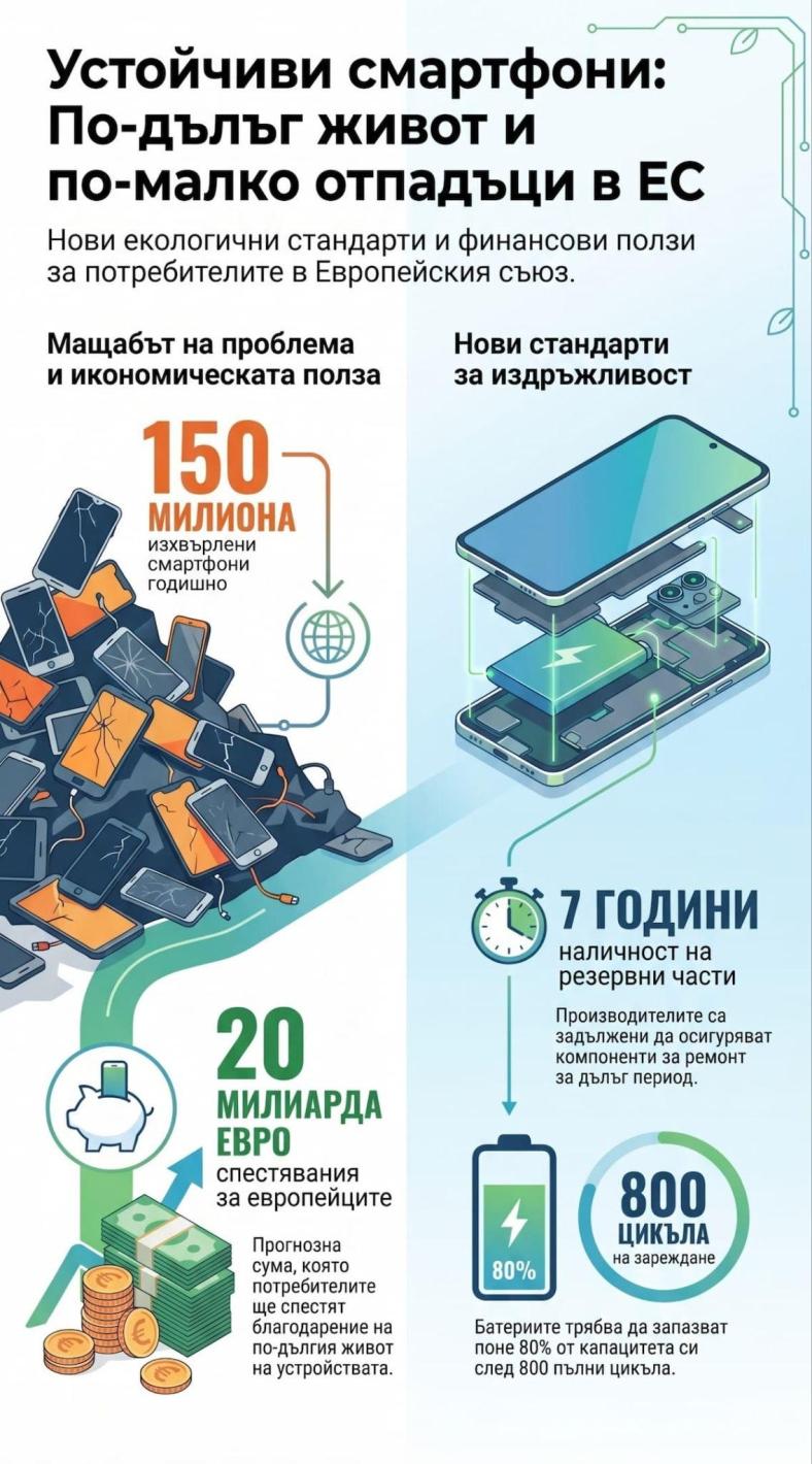 От 2027 г. всички смартфони в ЕС трябва да имат сменяема батерия – как това ще промени пазара на ремонти?