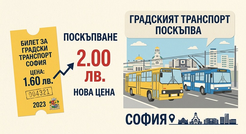 Билетът за градски транспорт поскъпва
